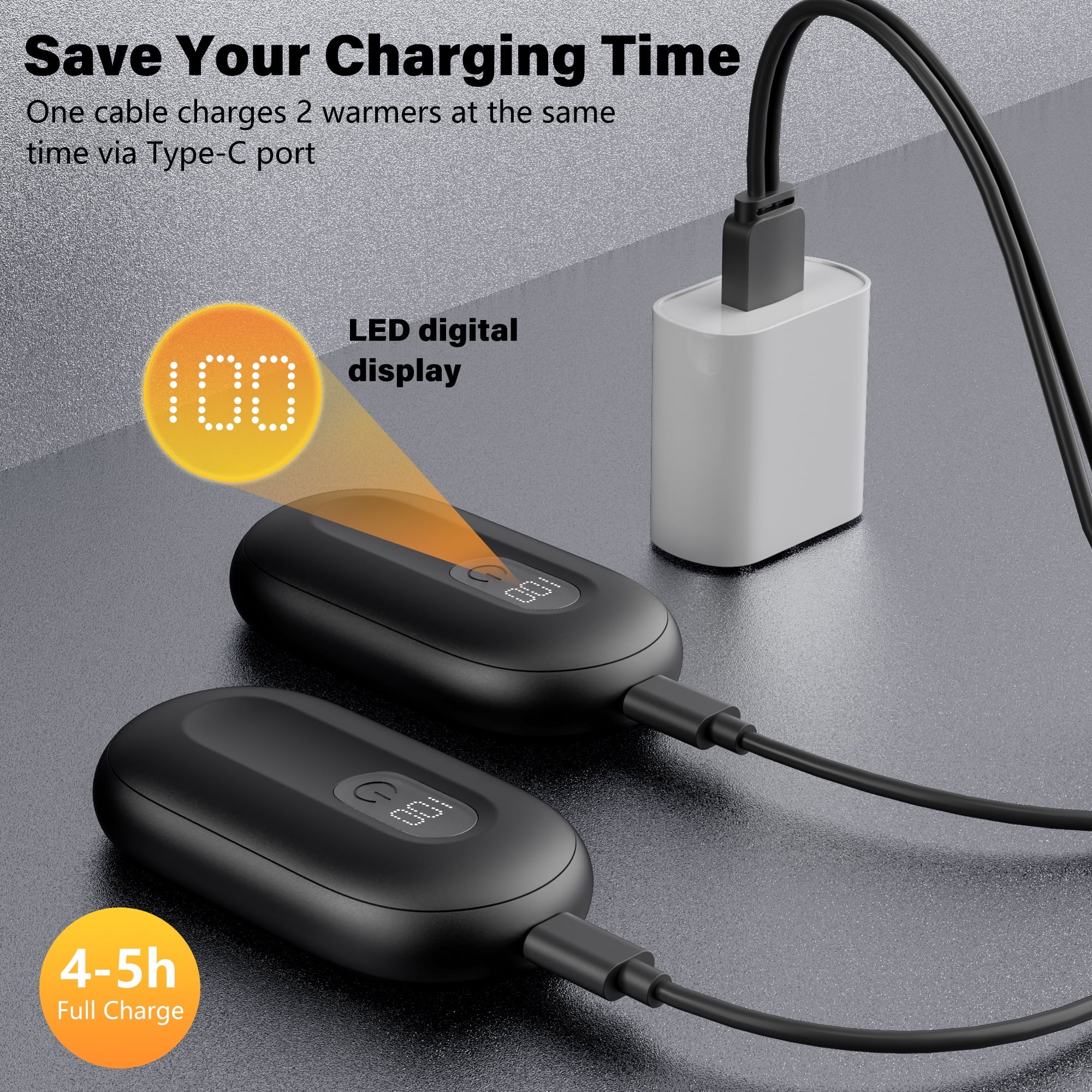 Hand Warmers Rechargeable - 2 Pack Electric Hand Warmers 4000Mah, 8 Hrs Warmth Dual-Sided Heating Max 140℉, Reusable Hand Warmers Pocket Heater for Raynauds, Hunting, Golf, Camping