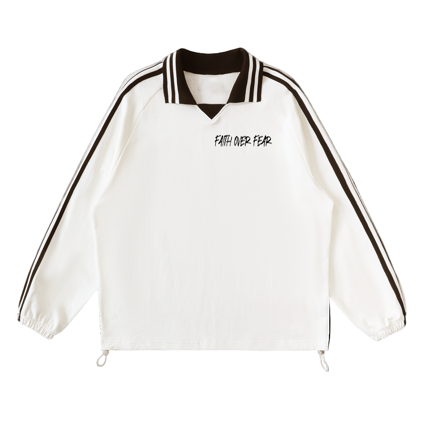 ASYOUARE. Striped Lapel Collar Sweatshirt