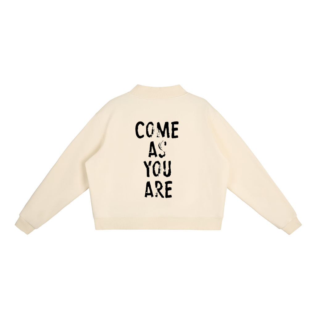 ASYOUARE. Fleece Mock-Neck Crew Sweatshirt