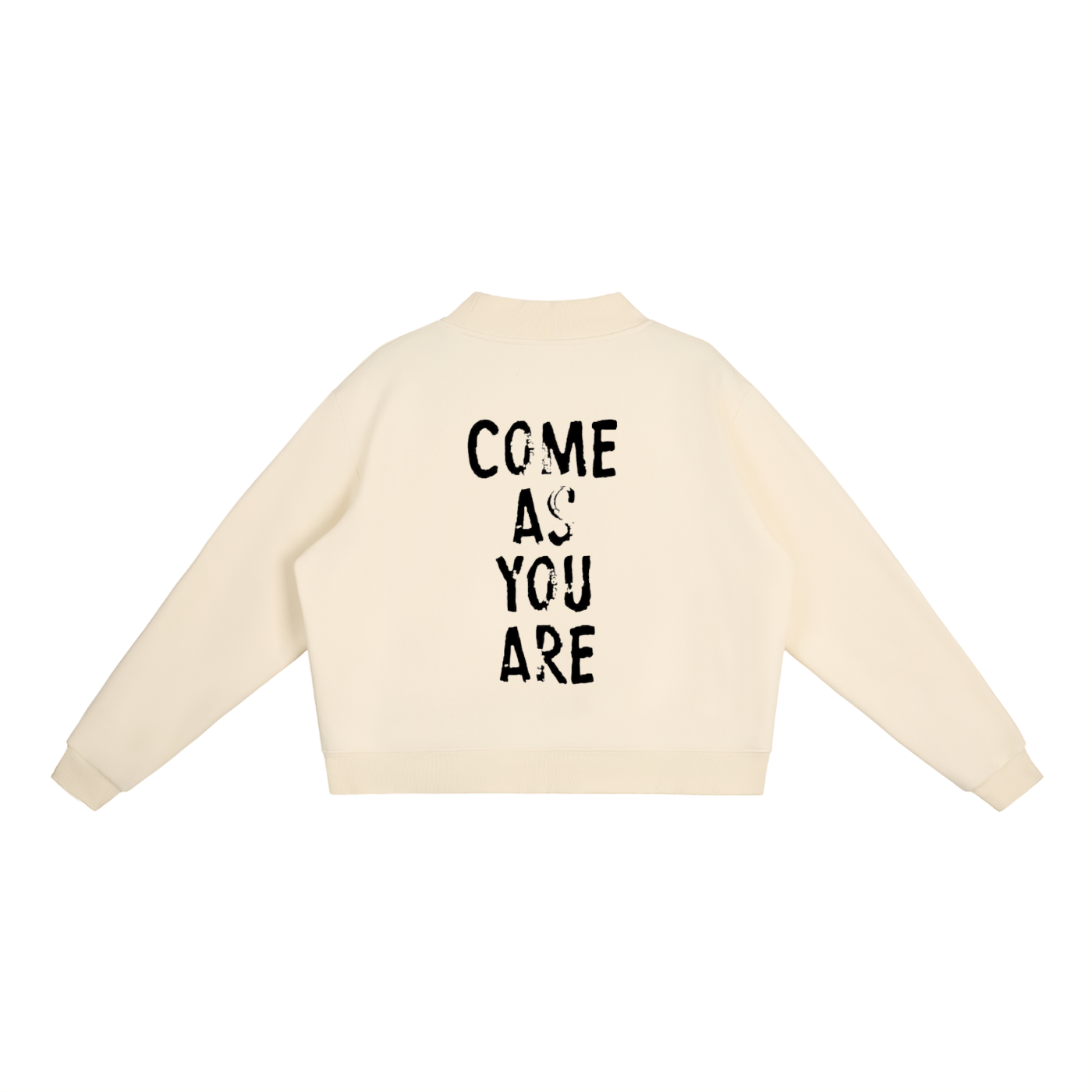ASYOUARE. Fleece Mock-Neck Crew Sweatshirt