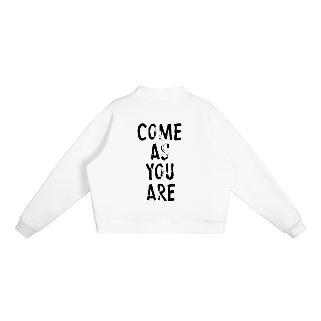 ASYOUARE. Fleece Mock-Neck Crew Sweatshirt