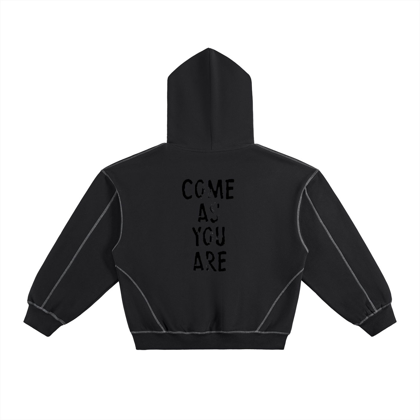 ASYOUARE. Contrast-Stitched Boxy Fleece Hoodie