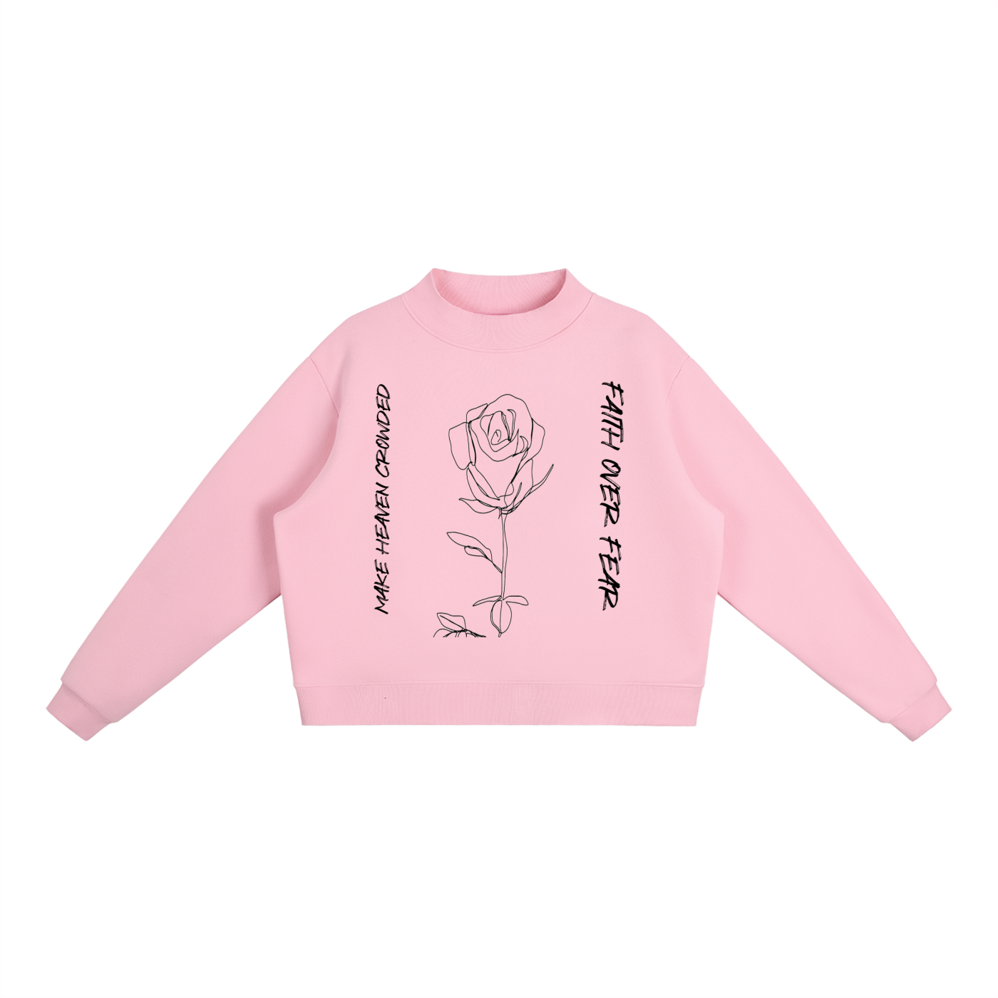 ASYOUARE. Fleece Mock-Neck Crew Sweatshirt