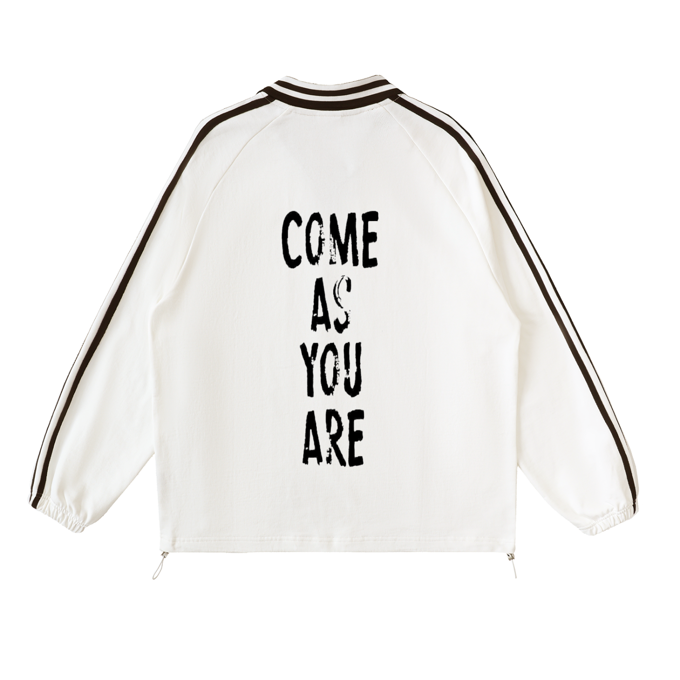 ASYOUARE. Striped Lapel Collar Sweatshirt