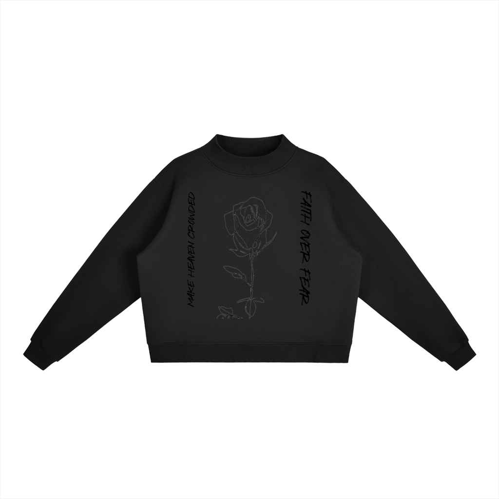ASYOUARE. Fleece Mock-Neck Crew Sweatshirt