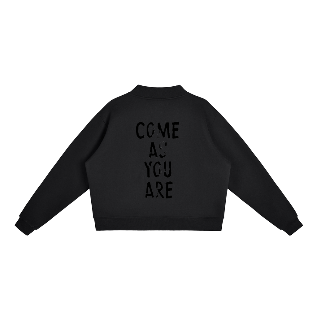 ASYOUARE. Fleece Mock-Neck Crew Sweatshirt