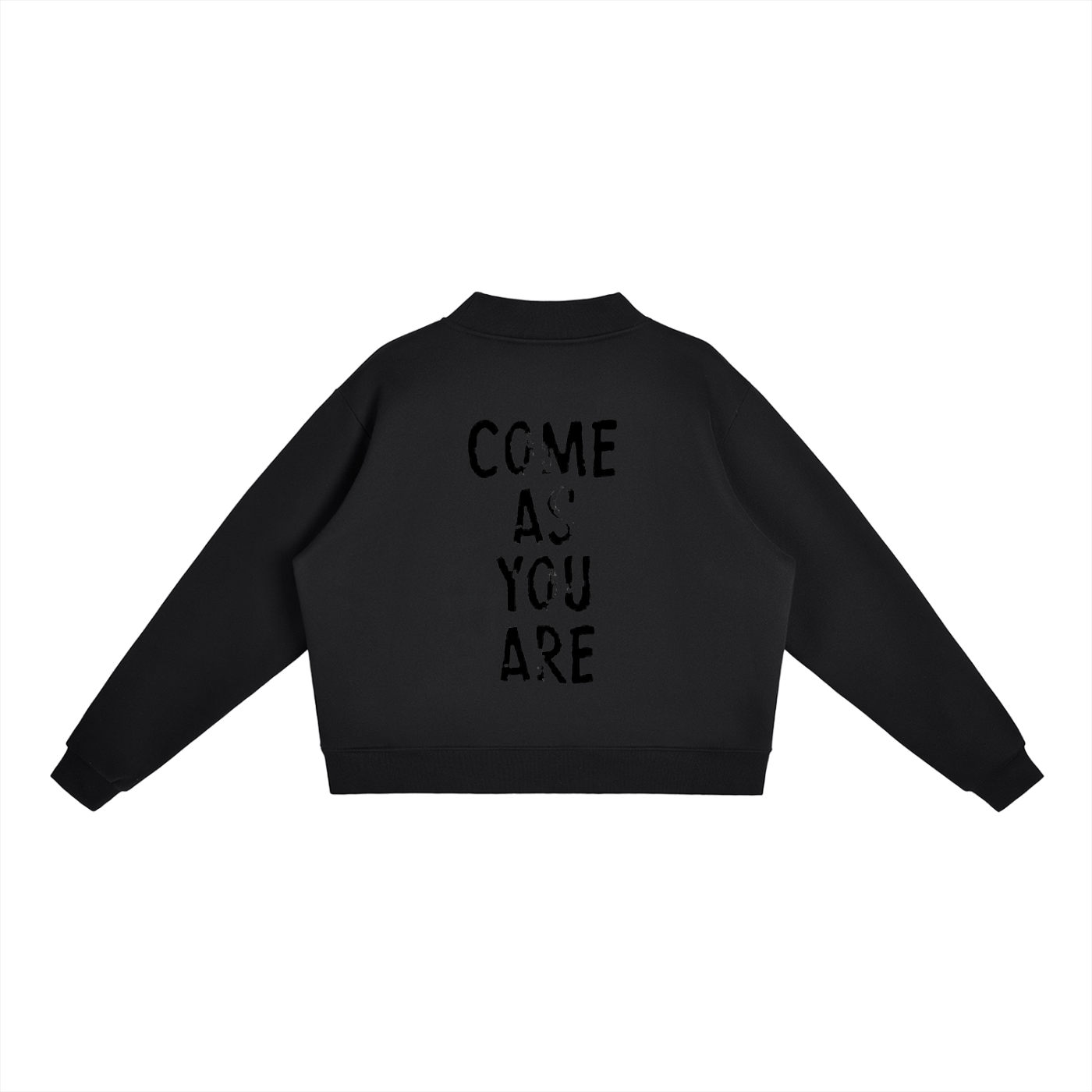 ASYOUARE. Fleece Mock-Neck Crew Sweatshirt