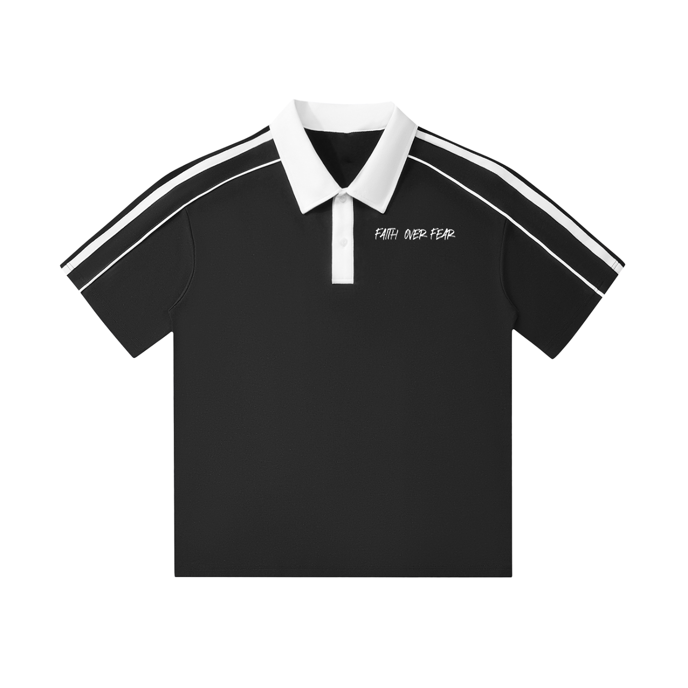 ASYOUARE. Collar Short-Sleeve Polo Shirt