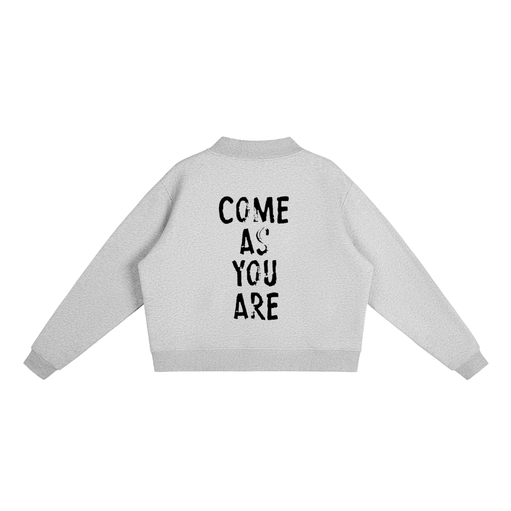 ASYOUARE. Fleece Mock-Neck Crew Sweatshirt
