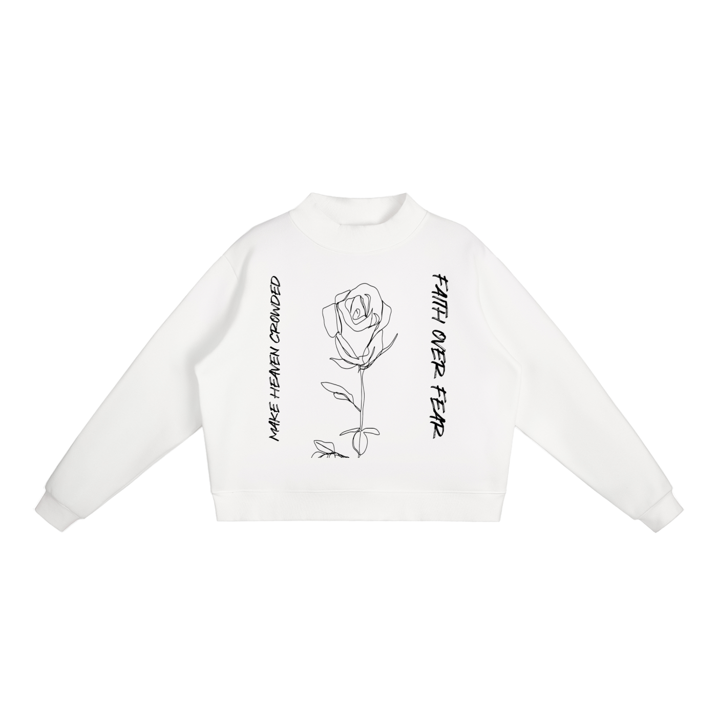 ASYOUARE. Fleece Mock-Neck Crew Sweatshirt