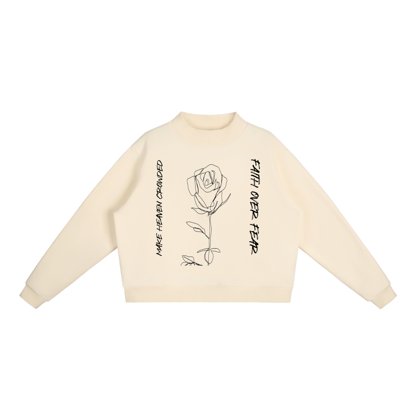 ASYOUARE. Fleece Mock-Neck Crew Sweatshirt