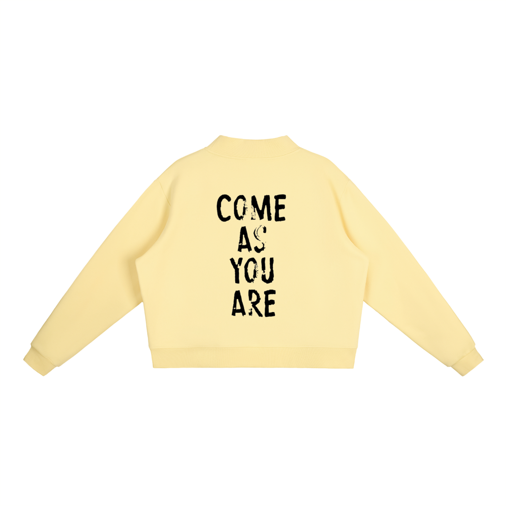 ASYOUARE. Fleece Mock-Neck Crew Sweatshirt