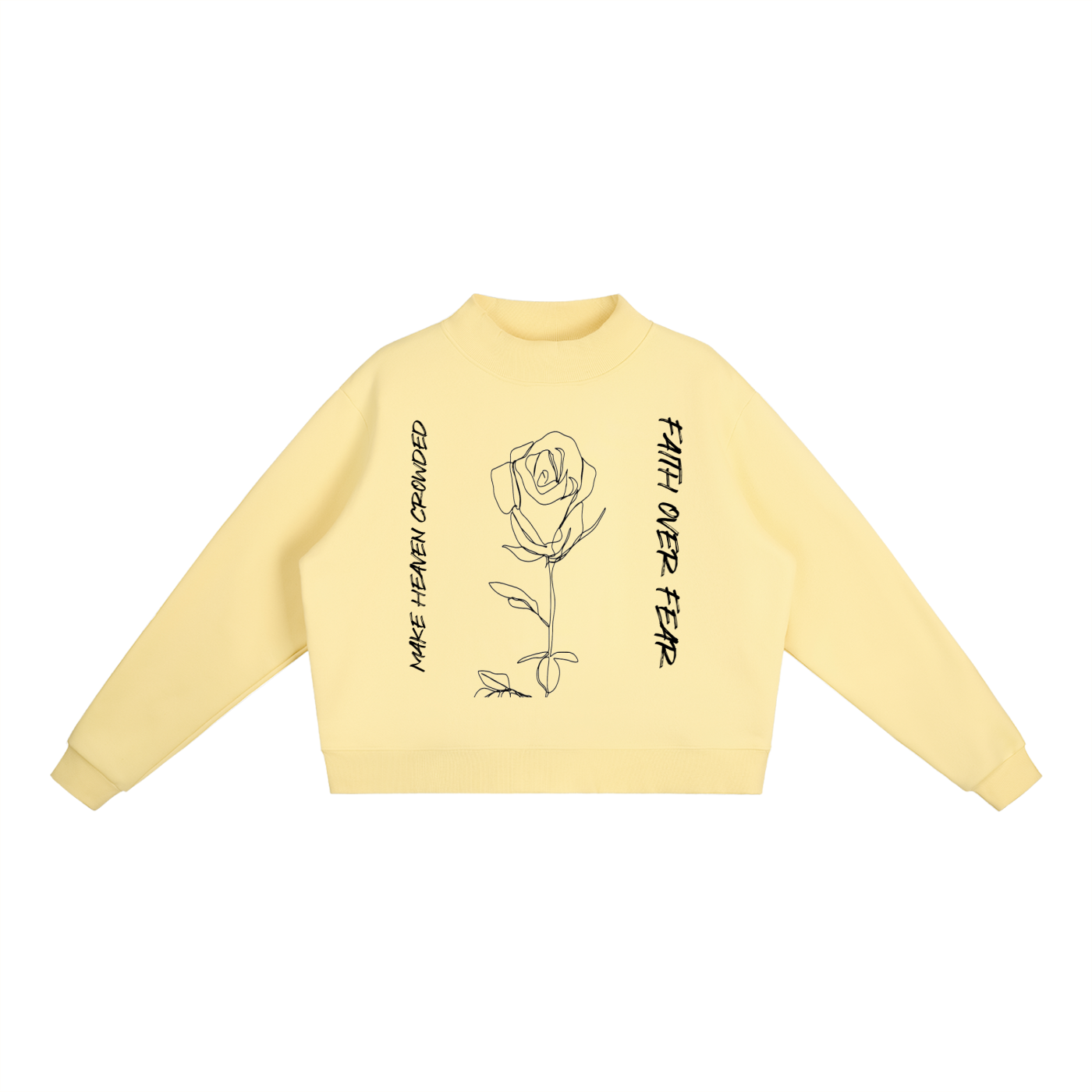 ASYOUARE. Fleece Mock-Neck Crew Sweatshirt